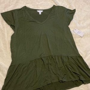 Time and tru army green large tiered top